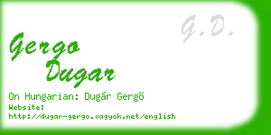 gergo dugar business card